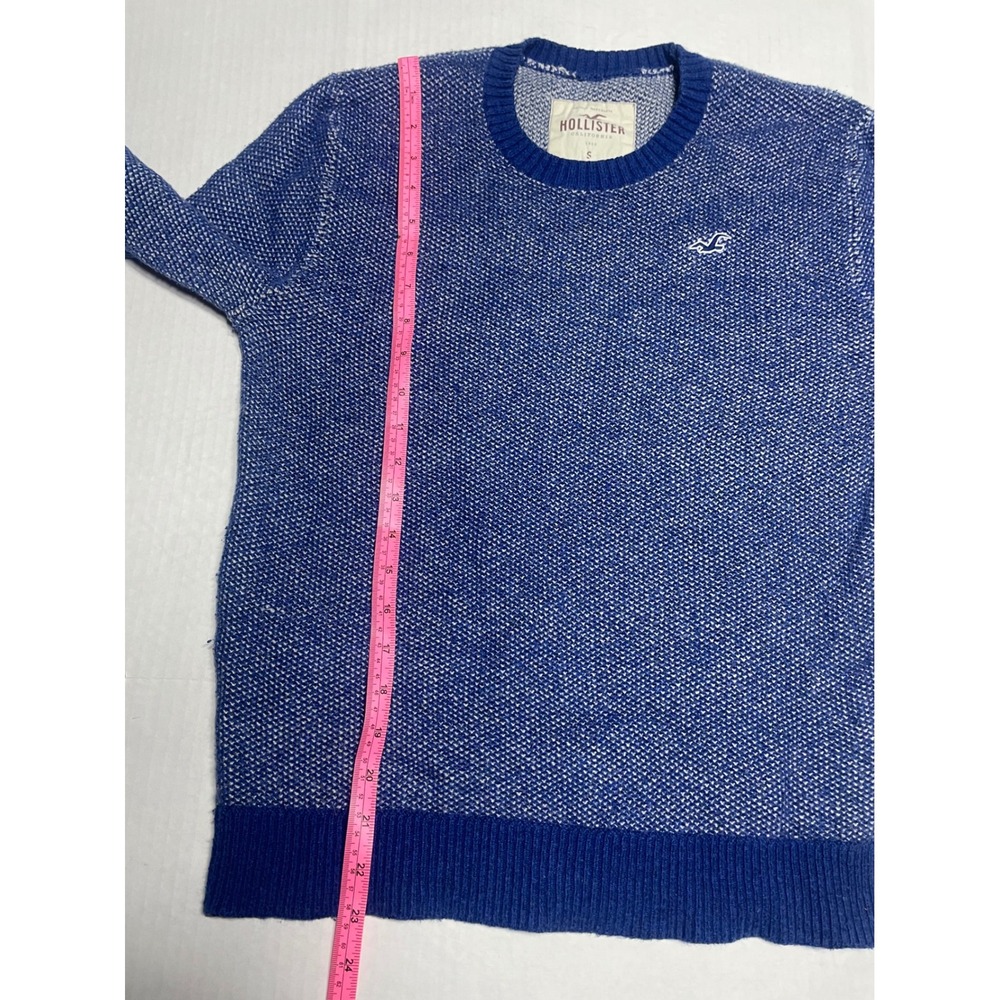 Hollister Women Sweater Blue White‎ Knit Crew Neck Long Sleeve Size S - Picture 5 of 8
